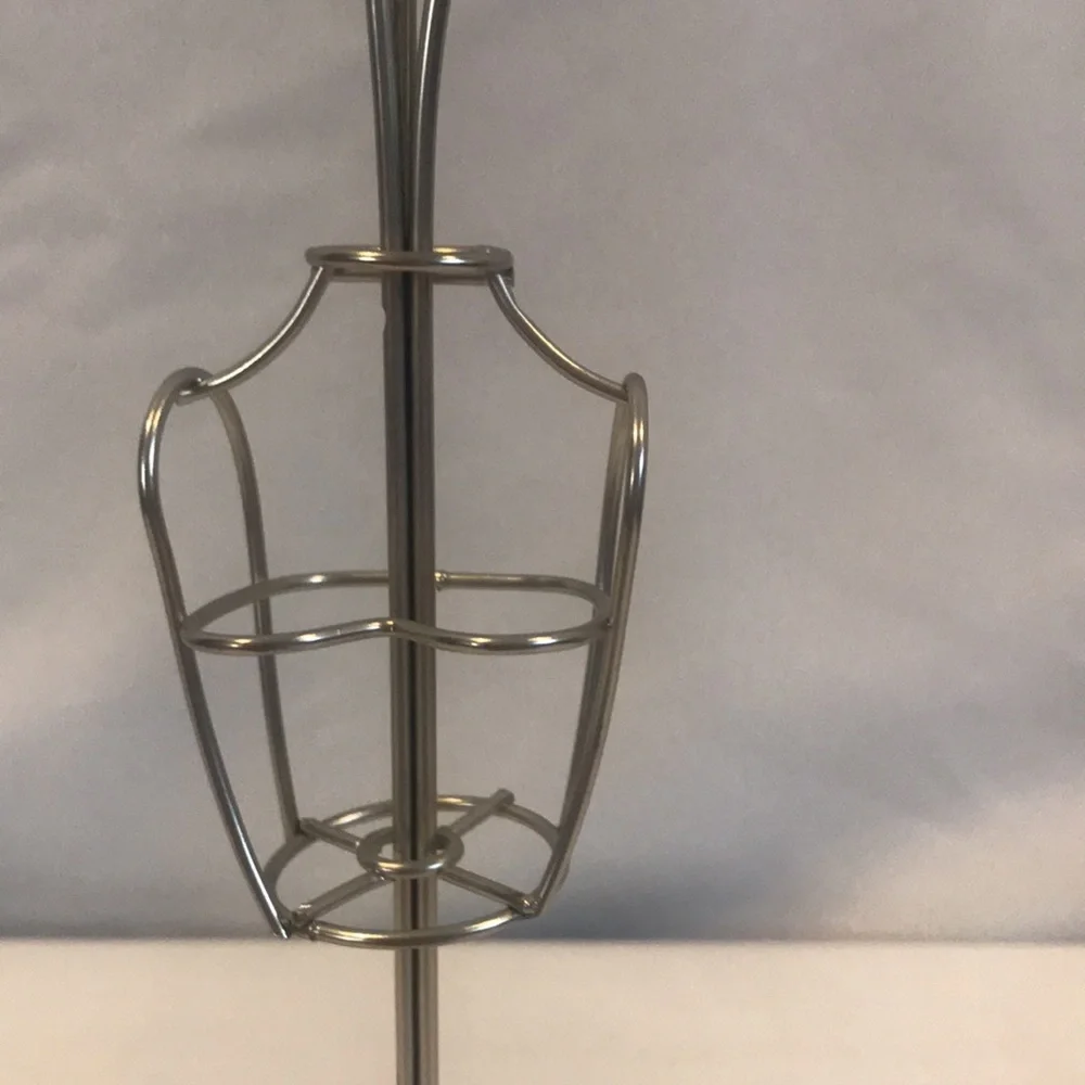 Silver Metal dress form table stand earrings jewelry organizer multiuse feminine